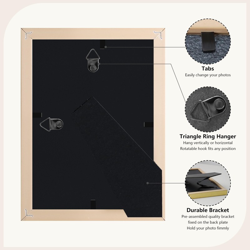 VIOLABBEY 5x7 Picture Frame Gold, Vintage 5 x 7 Photo