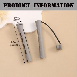 Perm Rods Set for Short Natural Hair 40pcs Gray Plastic Cold Wave Rods Hair Curling Rollers with Steel Pintail Comb Rat Tail DIY Hairdressing Tools（40pcs Gray）