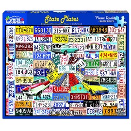 White Mountain Puzzles State Plates - 500 Piece Jigsaw Puzzle