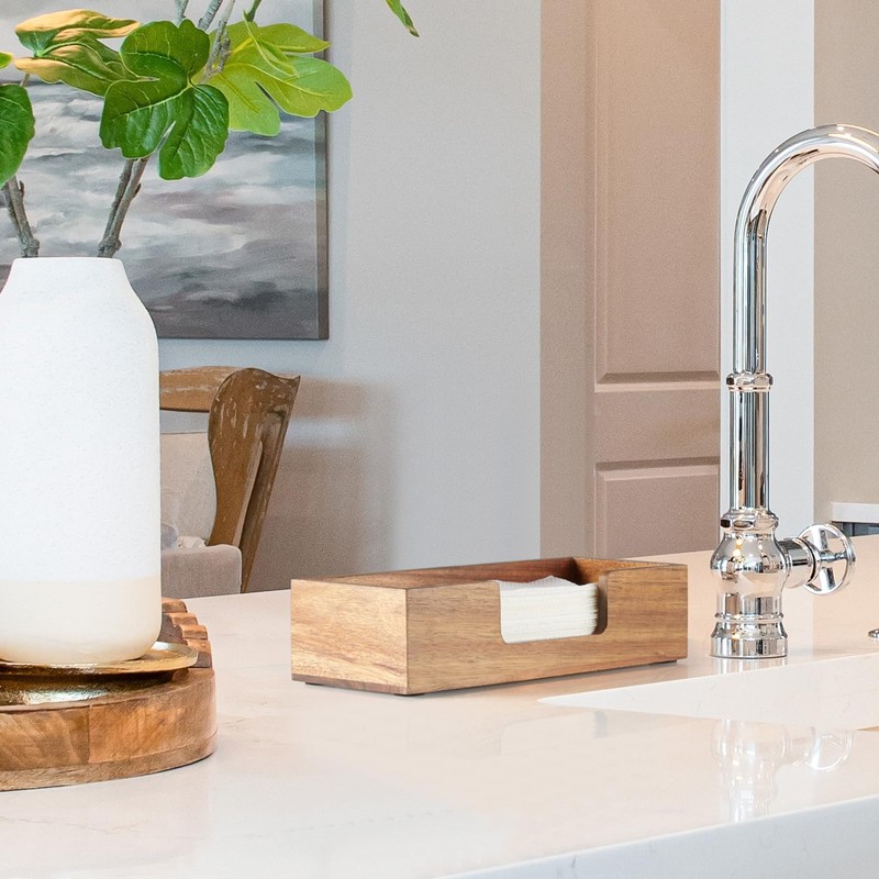 Paper Towel Dispenser Countertop, Acacia Wood Folded Paper Hand Towel