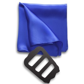 Freate Pocket Square, 100% Silk, Large, 13.8 x 13.8 inches (35 x 35 cm), Includes Folding Guide (English Language Not Guaranteed), royalblue, 35×35cm