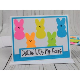 Stampin' Up! Happy Easter Greeting Card Kit #10 [Lot of 4, Handmade, Chillin With My Peeps]