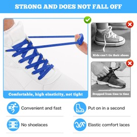 Neo-wows No Tie Elastic Shoelaces, Tieless Shoe Laces for Sneakers - One Size Fits All Adult