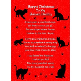 from The Cat Christmas Poem Verse Card (Human Daddy) - Special Xmas Card for Him From Kids Friend