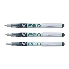 Pilot Pack of 3 Green Disposable V-Pen Erasable Fountain Pens