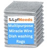 LyfNeeds Non Scratch Wire Dishwashing Rag, 8 Pack Double Layer