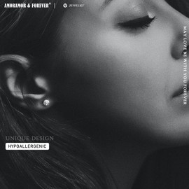 18K White Gold Plated Round Cut Simulated Diamond Stud Earrings for Women Men, 925 Sterling Silver 8 Prong Pure Round Cubic Zirconia Earrings Hypoallergenic Flower Earring Studs (5MM, WHITE GOLD)