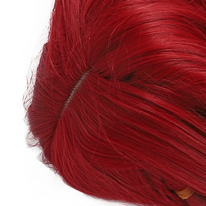 Red Long Straight Wigs with Bang Synthetic Heat Resistant Breathable