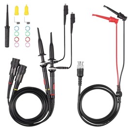 AUTOUTLET 2pcs P2200 200 MHz Oscilloscope Probe Kit, with BNC to Mini Rabber Test Lead Kit, Attenuation Ratio 1X/10X High Precision Scope Oscilloscope Clip Probes