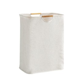 Laundry Bag, Large Capacity Cotton Linen Laundry Basket for Bedroom (L)