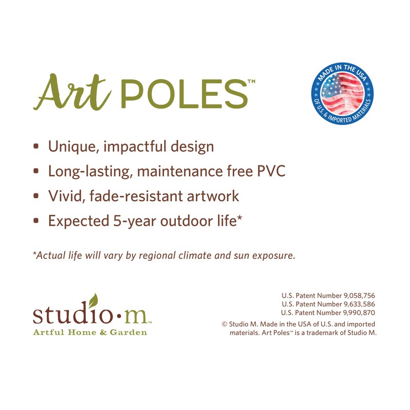 Studio M Bumbly Bees Art Pole Outdoor Decorative Garden Post,