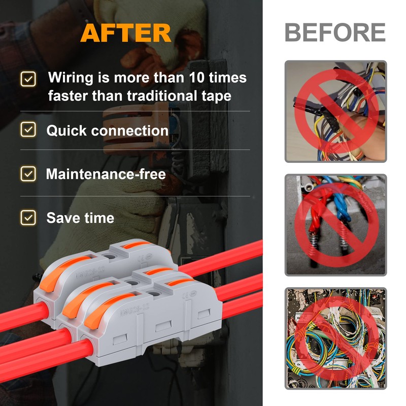 RVBOATPAT 60 PCS Wire Connectors Kit, 1 to 1 Inline
