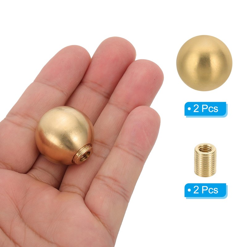 PATIKIL 25mm Brass Ball Lamp Finials Caps Knob, 2 Set