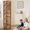 YOWOS Rotating Bookshelf Tower, 360 Display Spinning Bookcase, Bamboo Bookshelf