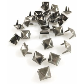 Dangerous Threads Nailheads Spots Studs 2 Prong 3/8" Square Pyramid Studs - 100 Pcs (Antique Nickel)