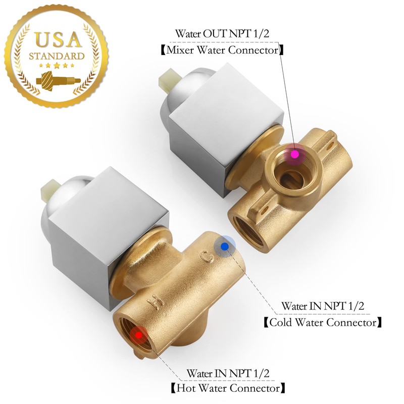 SKOWLL Shower Valve Kit Wall Mount Shower Mixing Valve Kit