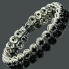 RIZILIA Tennis Bracelet [18cm/7inch] with Round Cut Gemstones CZ [Black