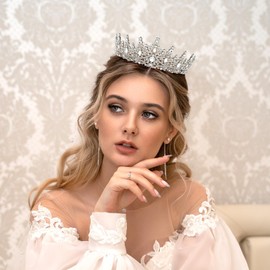 Silver Crown for Women Crystal Princess Tiara – Sparkly Rhinestone Crown for Weddings, Birthdays, Pageants, Prom & Party