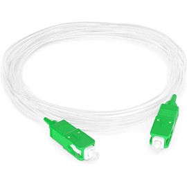 FiberGlobal Fibre Optic Cable for Router - Single Mode Hose FTTH - 9/125 OS2 - SC/APC-SC/APC Simplex - Compatible with 99% Movistar Jazztel Vodafone Orange Amena Masmovil Yoigo (White, 2m)
