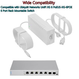 54V 210W Power Adapter（White） 3.9A Output for Ubiquiti UniFi XG 6 PoE & USW-Ultra Switches, Compatible with 6 & 8 Port Models