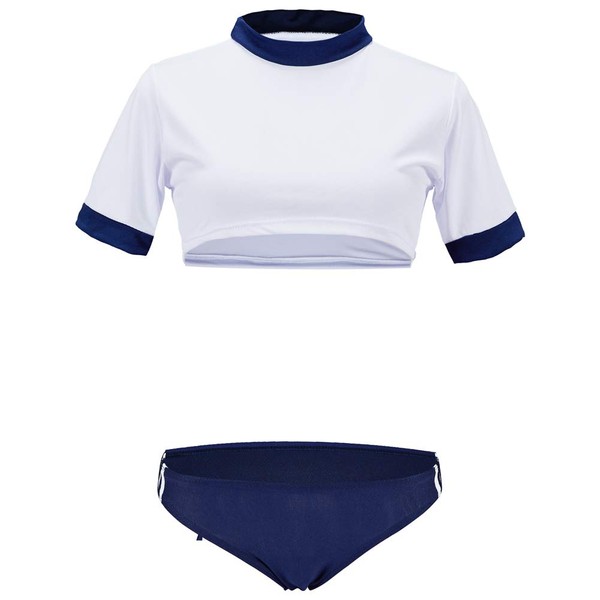 RICHYT9 Bikini Lingerie 3-Piece Underwear Hot Swimsuit Set, Micro Bikini, Temptation Extreme Sailor Clothes, Gymnastics Clothes, Cosplay (White A-2)