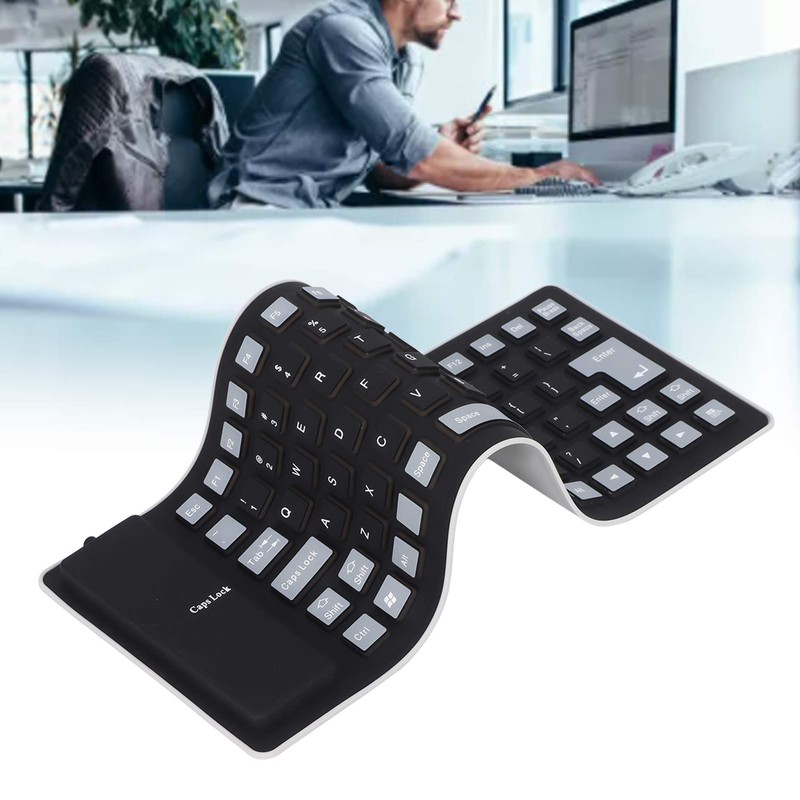 Silicone Keyboard Fully Sealed Design Lightweight Portable Silent Soft Comfortable