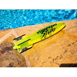 Torpedo Strike DartFin 11.25" Pro Size Ultra Premium Pool Torpedo Rocket Glides Up to 40 Feet Like Underwater Football for Underwater Passing Games Underwater Torpedo Large Diving Toy Glider (Yellow)