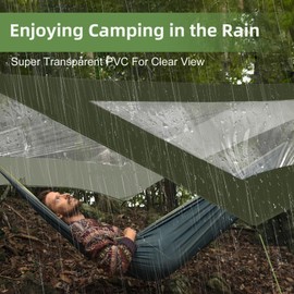 Zenicham Camping Tarp Waterproof- Hammock Tarp, Rain Tarp for Camping Barbecue, 10X10ft, UV UPF50+, PU5000 Waterproof Tarp for Camping, Easy Set Up Tarp Tent for Outdoor (Green, 10 * 10ft)