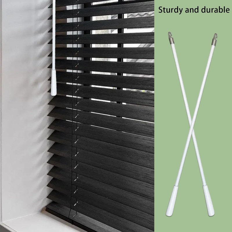 4 Pack Blind Wand with Metal Hook, 12 Inch White