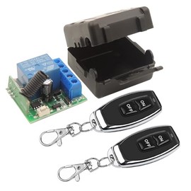 DieseRC Universal DC 12V 1CH Wireless Remote Control Switch RF Relay Receiver Module with 2 Transmitters, EV1527 Learning Code DIY Remote Control