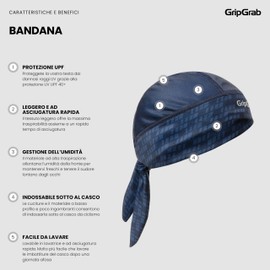 GripGrab Bandana Protezione dai Raggi UV Sottocasco Estivo Ciclismo Copricapo Bici MTB Fascia Antisudore Traspirante