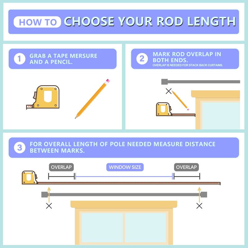 Byondeth Curtain Rods for Windows 16 to 120 Inches Adjustable