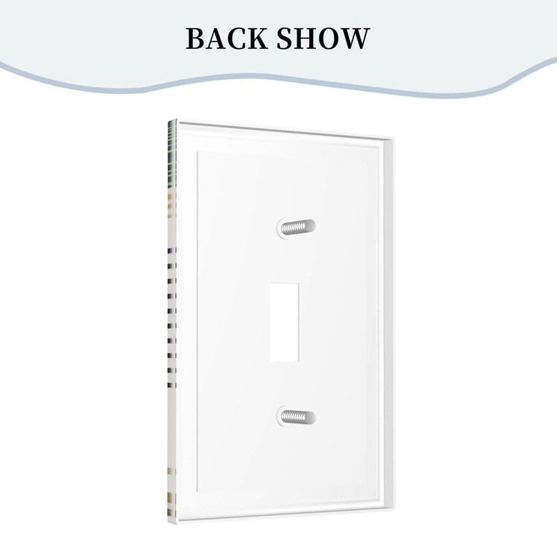 Asondarne Green Mid Century Boho Leaves Decorative Light Switch Cover