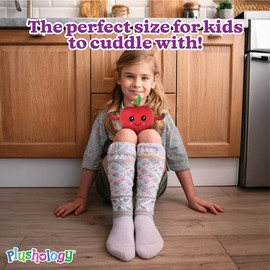PLUSHOLOGY Squishy Apple Stuffed Animal; Ultra Soft and Cuddly Plush Toy for Kids 3 Years Old to Adults; Child-Safe Embroidered Eyes adds a Unique Aesthetic; (5" Tall)