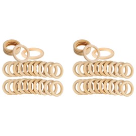50 Pcs Natural Wood Rings 70mm Unfinished Macrame Wooden Ring Wood Circles for DIY Craft Ring Pendant Jewelry Making