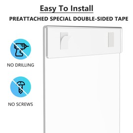 MaxGear 6 Pack Acrylic Sign Holder 8.5 x 11 Wall Mount Sign Holder with Double-Sided Tape, Clear Plastic Sign Holders, Plexiglass Document Flyer Acrylic Frame for Office, Home, Store, Restaurant