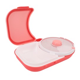 Kids Lunchbox with Small Snack Flip - Snack Container Box Bundle with Hand Strap, 2 in 1 Style Reusable Lunch Container, 5 Small +1 Large Compartment (Roseate)