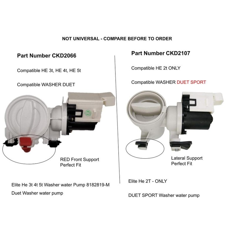 Kenmore Elite He 3t 4t 5t Washer water Pump 8182819-M