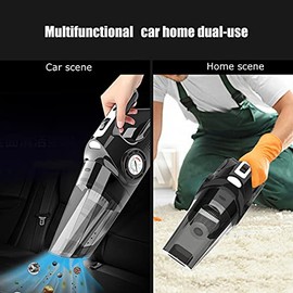 Aspirador portátil, Aspirador de automóvil, ABS 120W Tipo de Puntero 4 en 1 Aspirador de automóvil portátil 12V De Mano Seco en húmedo Colector de... 