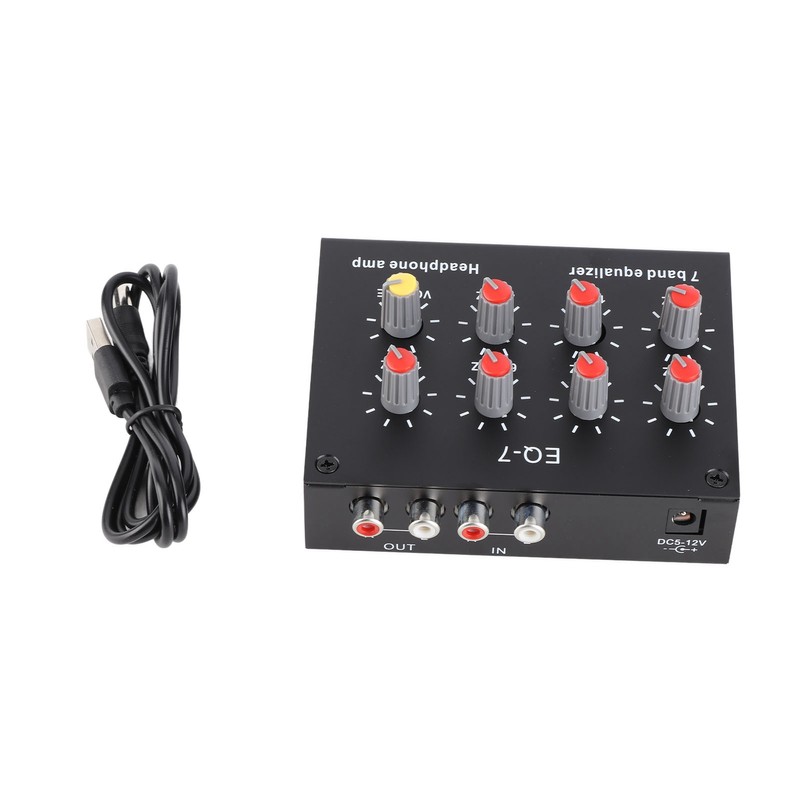 7 Band Sound Equalizer 12dB High Bass Adjustment Dual Channel