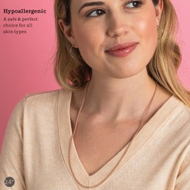 KEZEF 18k 2mm Rose Gold Plated 925 Sterling Silver Necklace Chains Italian Popcorn Coreana 18 Inch Popular Women's Length Necklace Chain Solid Silver Necklace for Women Mens Necklace Chain