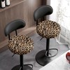 Wanyint Bar Stool Seat Covers Leopard Print Stretch Round Chair
