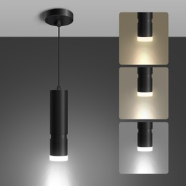 OKELI Pendant Light, Modern Black Pendant Lights Fixture,3 Color Unique LED Pendant Lighting for Kitchen Island Bar,20W,3000-6000K,ETL
