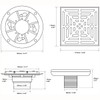 RANDOM 4 Inch Black Shower Drain Square with Adjustable PVC
