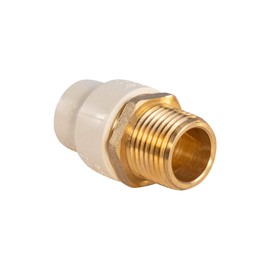Supply Giant CSDQN300 Male x CPVC Adapter Transition Pipe Fitting Durable Over Molded One-Piece Design 1 in. No Lead Brass, 1 in