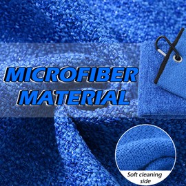 Mile High Life | Tri-fold Golf Towel | Dirt Scrub Side for Club Cleaning and Soft Side for Golf Ball | Brush and Towel in One | Multifunctional Towel | Excellent Water Absorbance (Blue)
