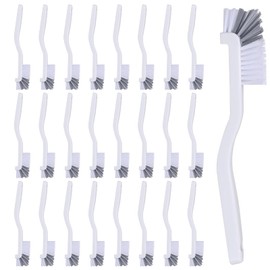 Set of 24, Kitchen Scrub Brush Bulk Sink Bathroom Brush Edge Corner Cleaning Brush Right Angle Mini Grout Brush for Household Dishwasher Tile Lines Window Track Deep Cleaning (White)