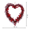 VioletEverGarden Valentine’s Day Wreath,15” Heart Shaped Wreath with Red White