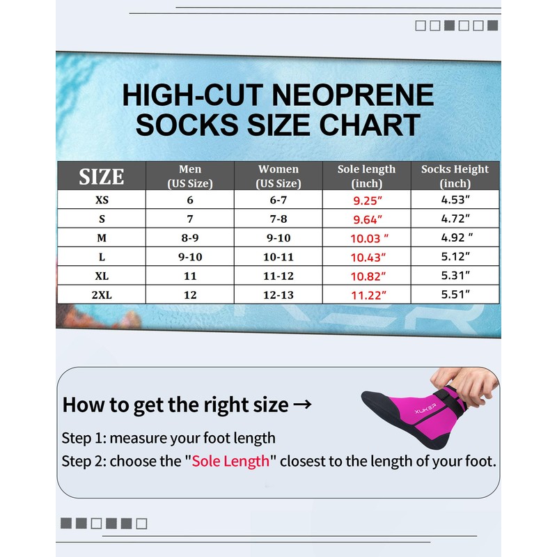 XUKER Neoprene Socks, 3mm Beach Volleyball Sand Soccer Wetsuit Socks