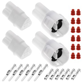 ECSiNG 2 Sets 3Pin Motorcycle Connector Kit Compatible with Sumitomo Plug Compatible with Yamaha Compatible with Kawasaki 3 Pin Way Male Female Automotive Connector